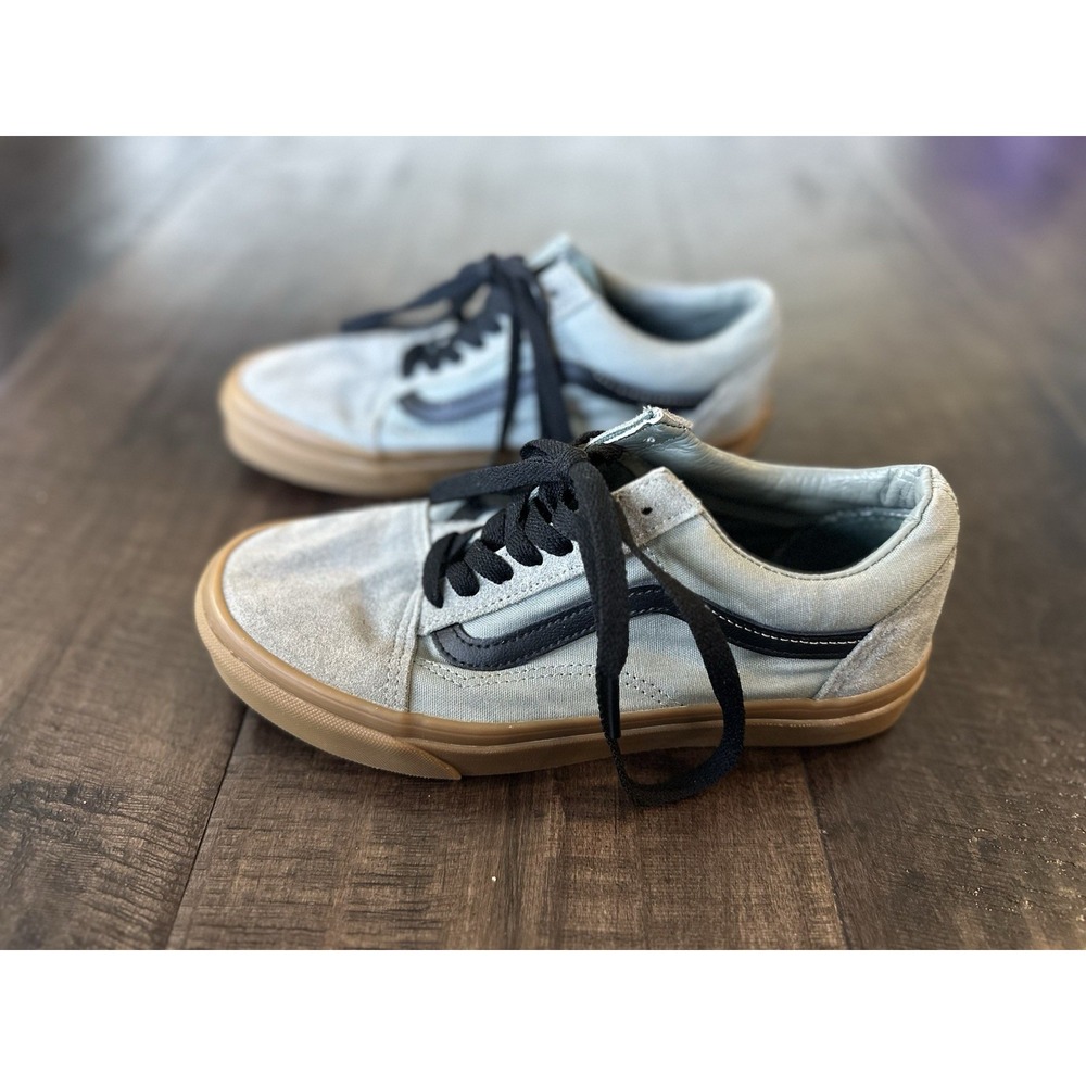 Vans Old Skool Shoes Gum‎ Sole Alloy/Black Men-5.5/Women-7 Suede